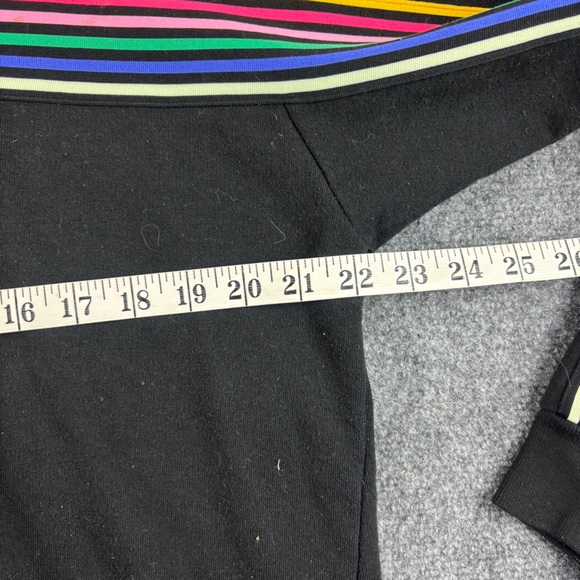 VICTORIA’S SECRET PINK Women’s Black w/Rainbow Hoodie Sweatshirt size: Large - Picture 5 of 5